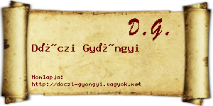 Dóczi Gyöngyi névjegykártya