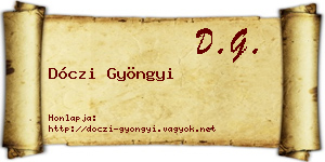 Dóczi Gyöngyi névjegykártya