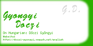 gyongyi doczi business card