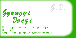 gyongyi doczi business card